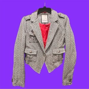 Juniors Dollhouse Gray Military-Style Coat